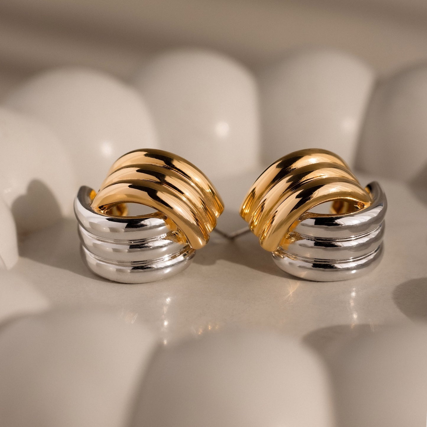 Ribbed Mixed Metal Studs
