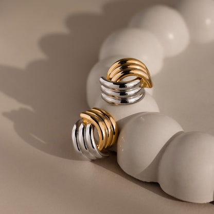 Ribbed Mixed Metal Studs