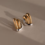 Mixed Metal Raindrop Studs