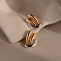 Mixed Metal Raindrop Studs