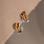 Mixed Metal Raindrop Studs