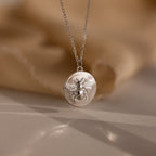 Bee Coin Necklace in Silver