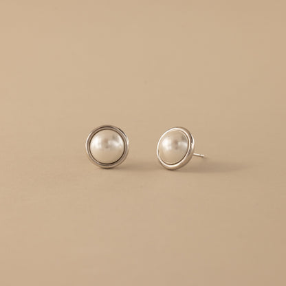 Pearl Bezel Studs