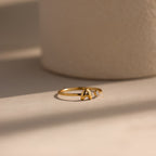 Bubble Initial Birthstone Ring