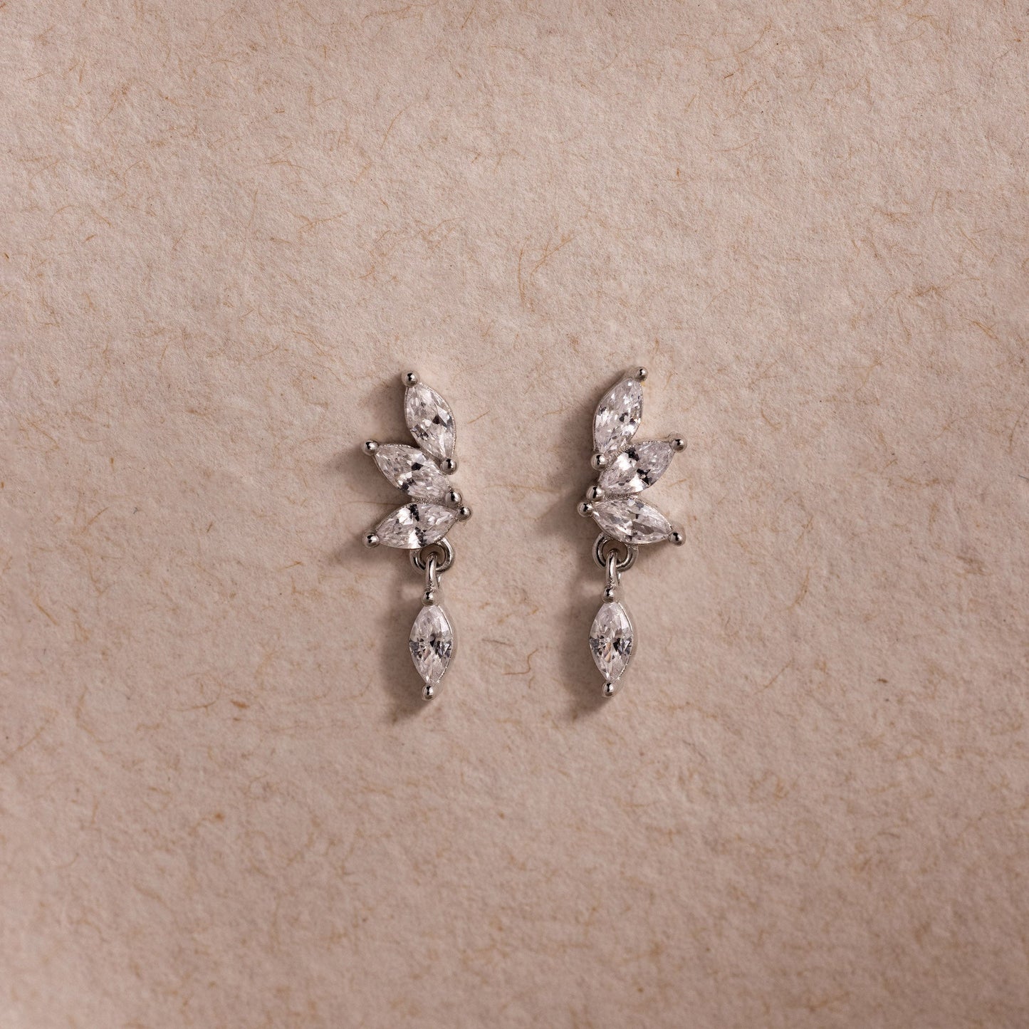 Diamond Marquise Drop Studs