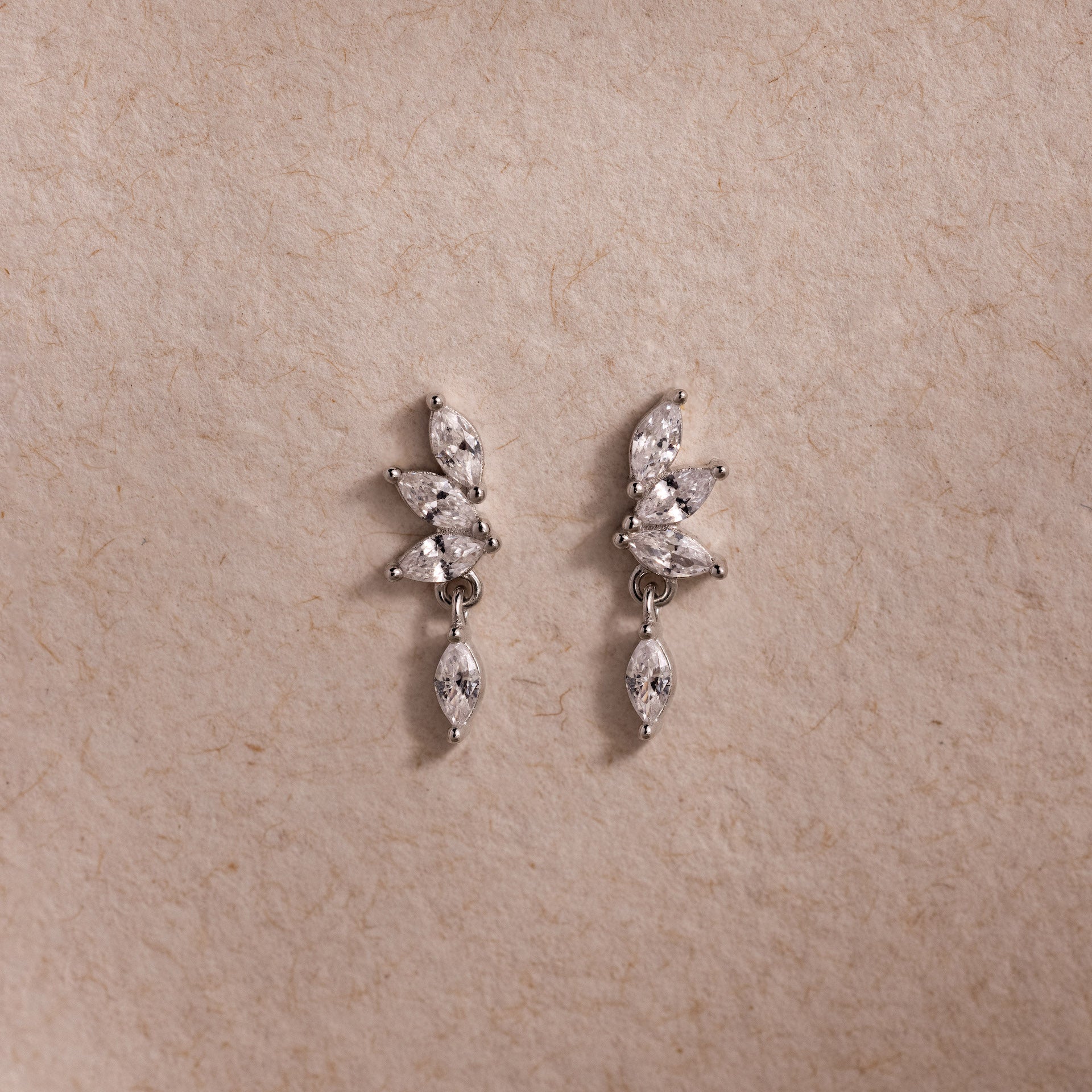 Diamond Marquise Drop Studs
