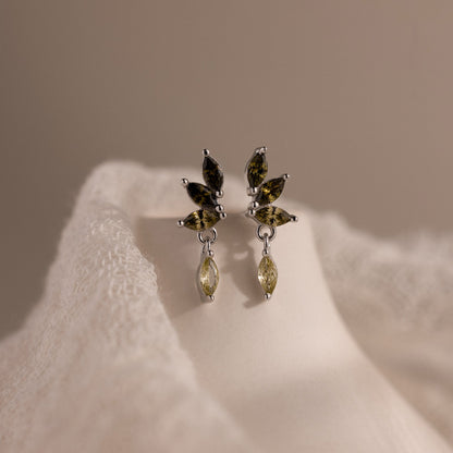 Peridot Marquise Drop Studs