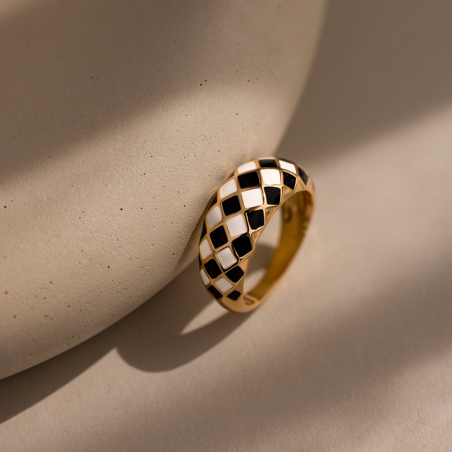 Checkered Dome Ring