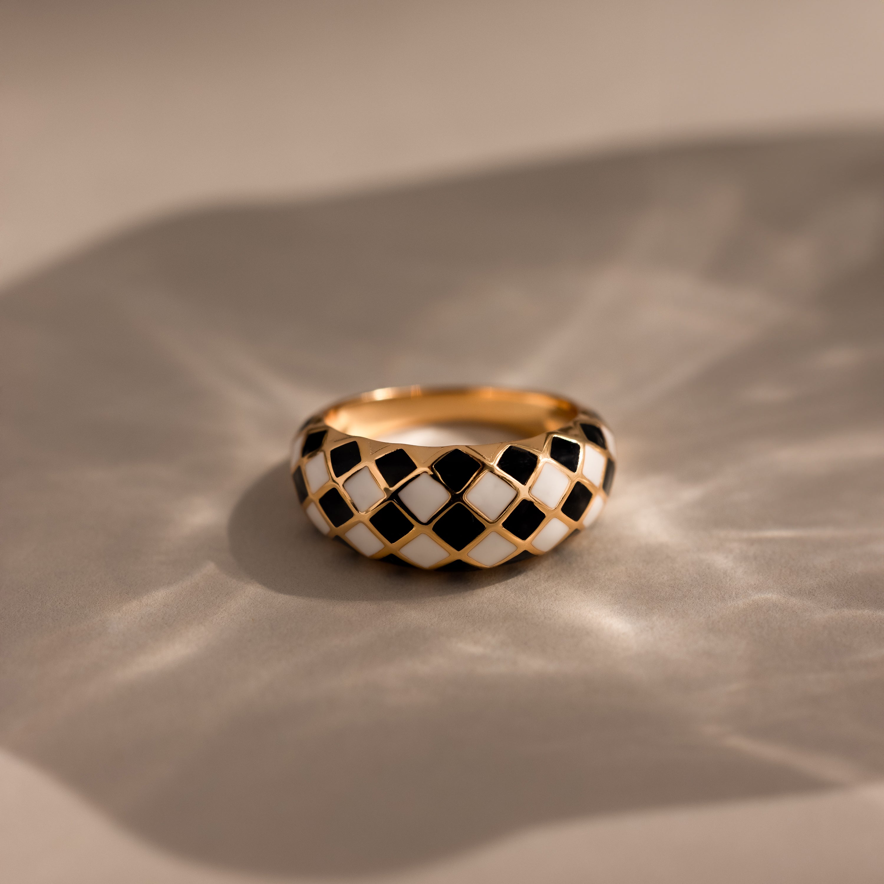 Checkered Dome Ring