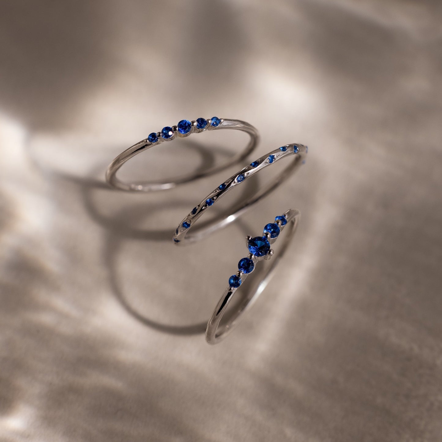 Sapphire Stacking Ring Set