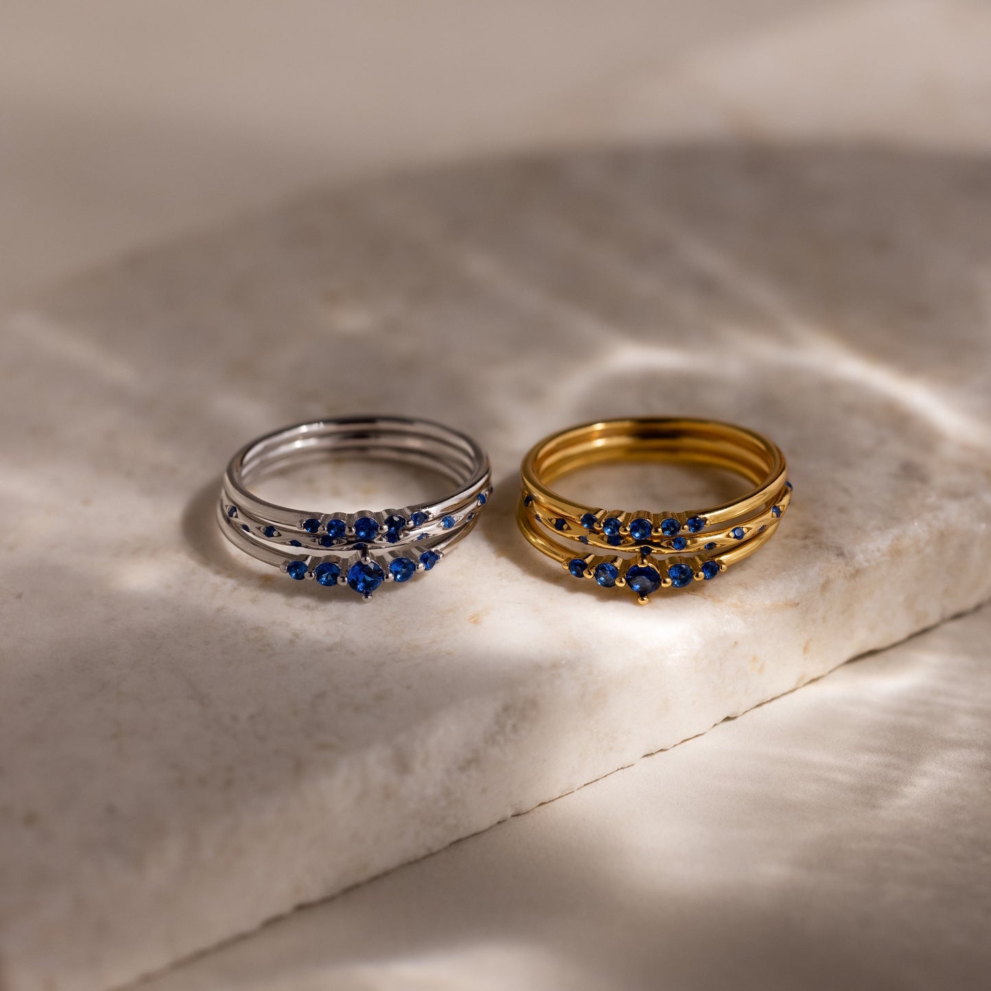 Sapphire Stacking Ring Set