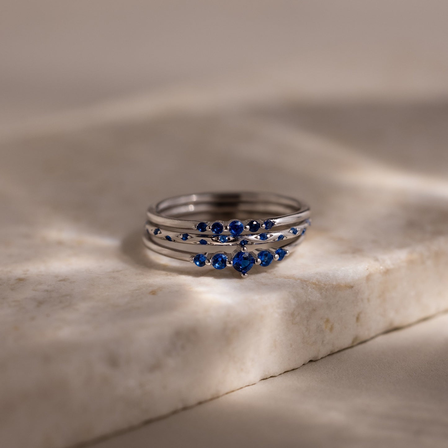 Sapphire Stacking Ring Set