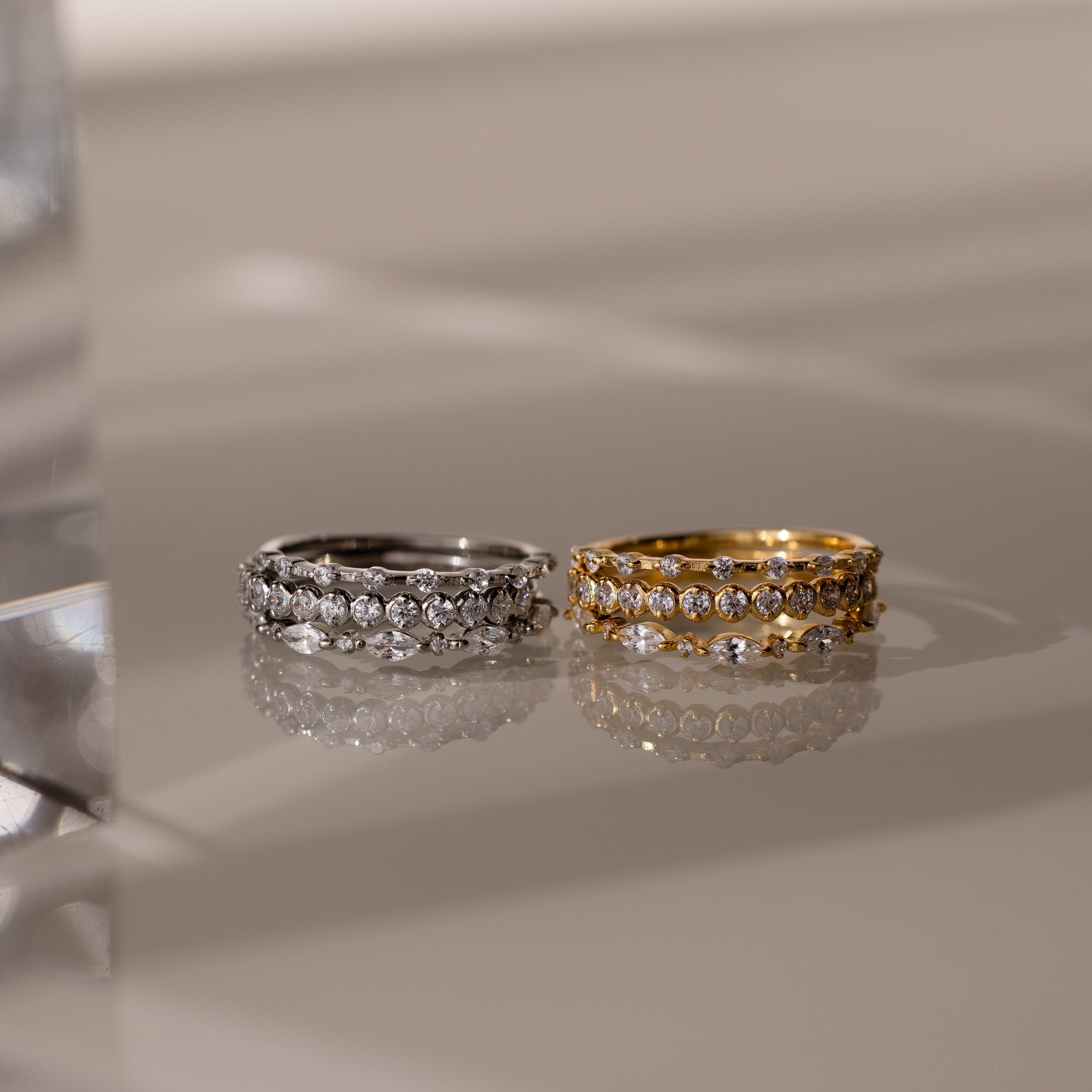 Crystal Stacking Ring Set