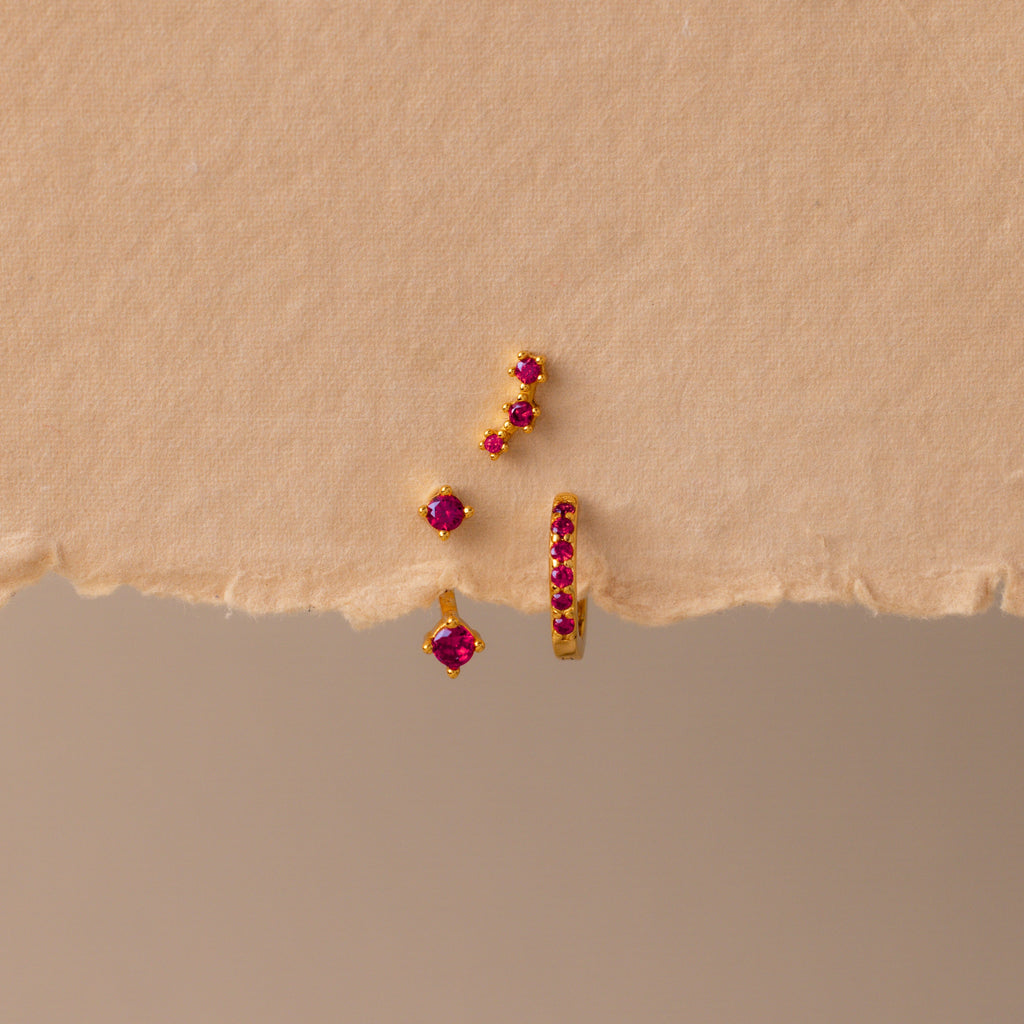 Birthstone Earring Trio Set