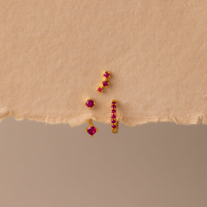 Birthstone Earring Trio Set