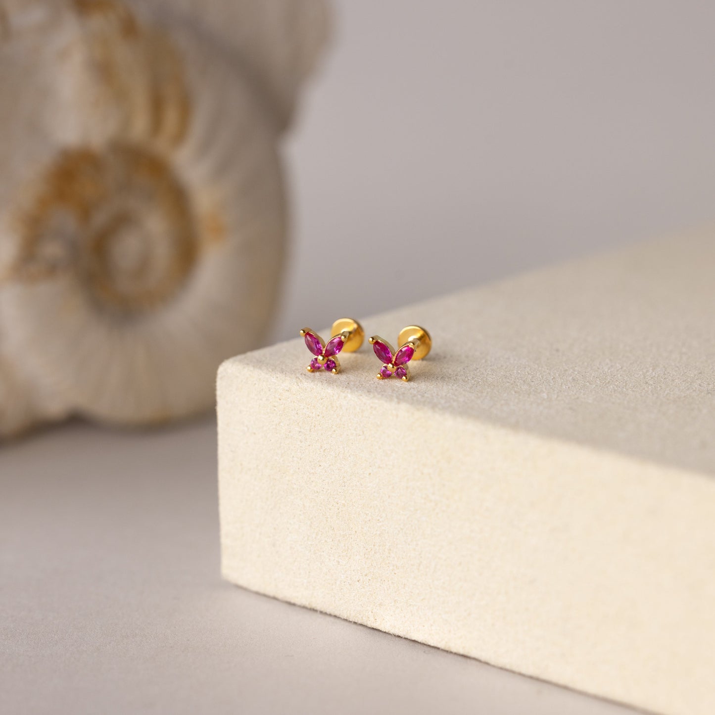 Butterfly Birthstone Flatback Studs