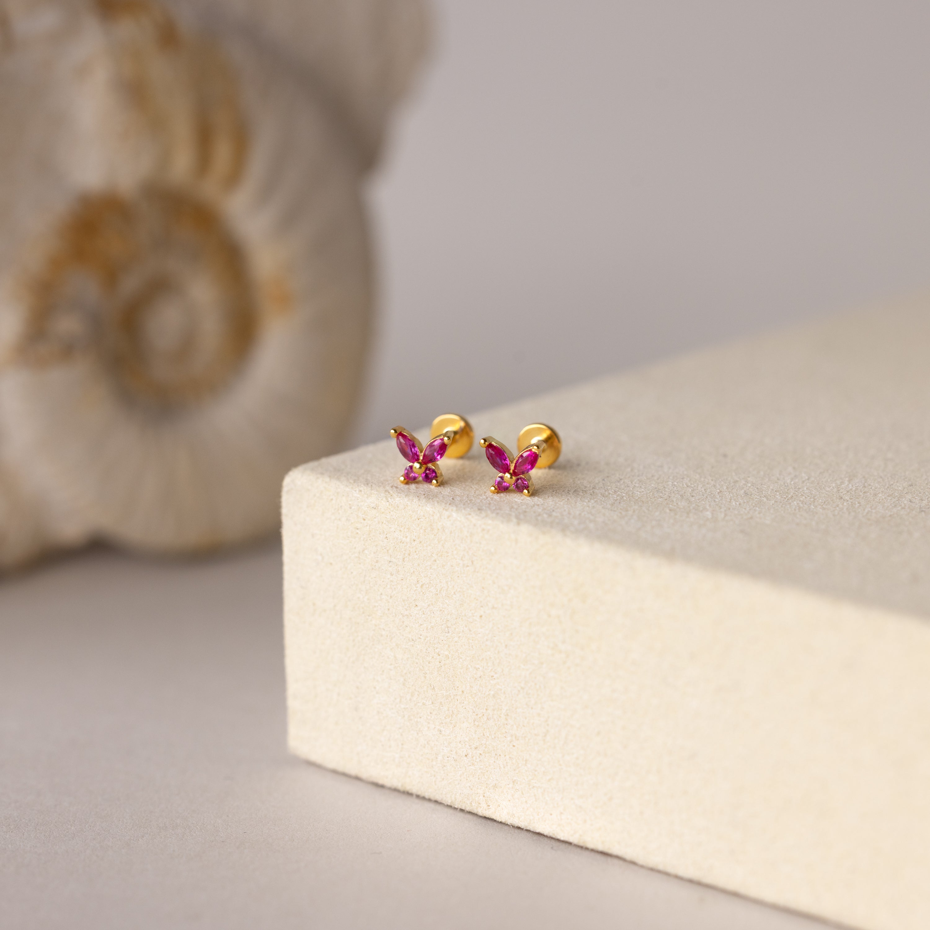 Butterfly Birthstone Flatback Studs