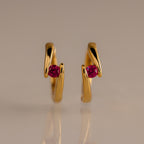 Floating Birthstone Huggies
