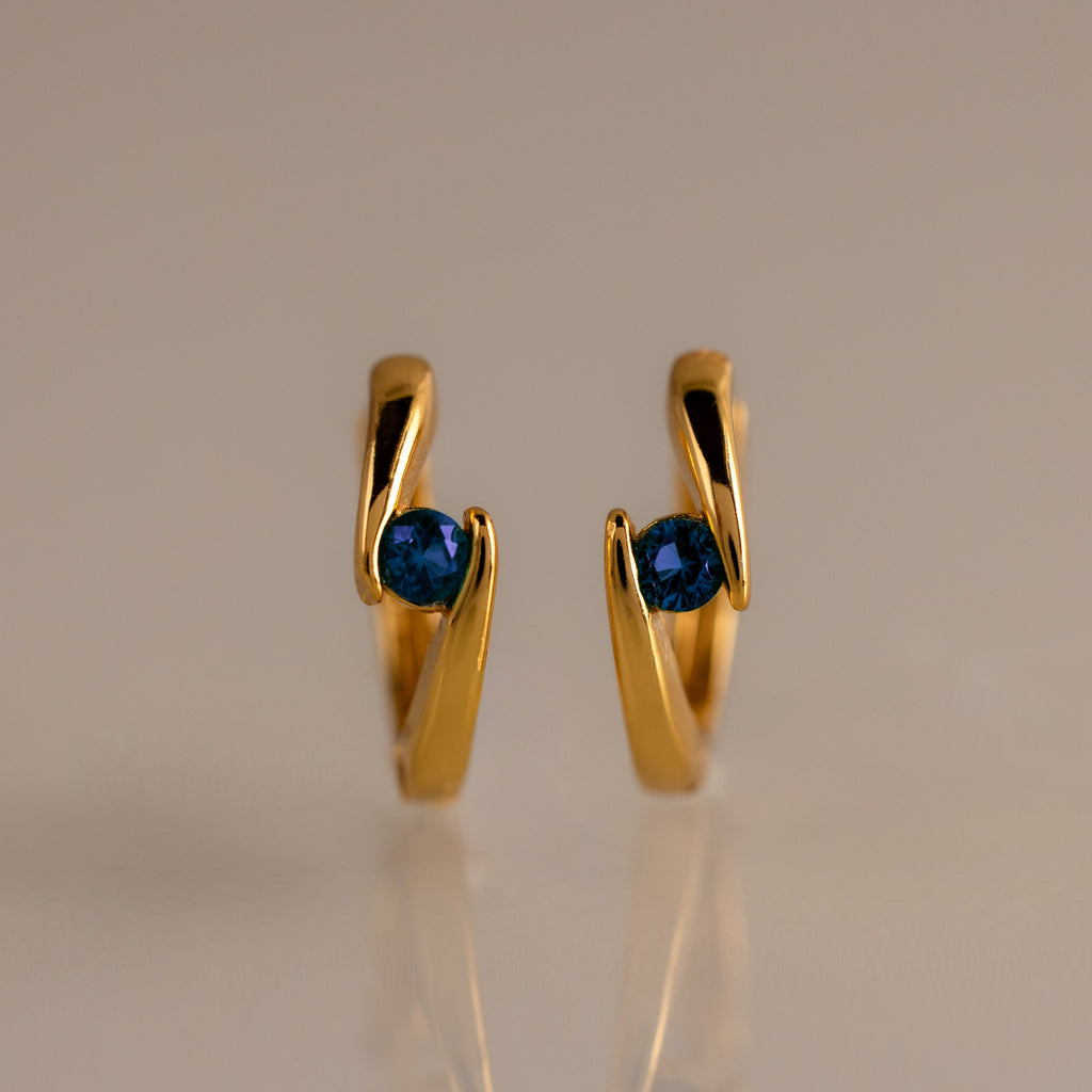 Floating Birthstone Huggies