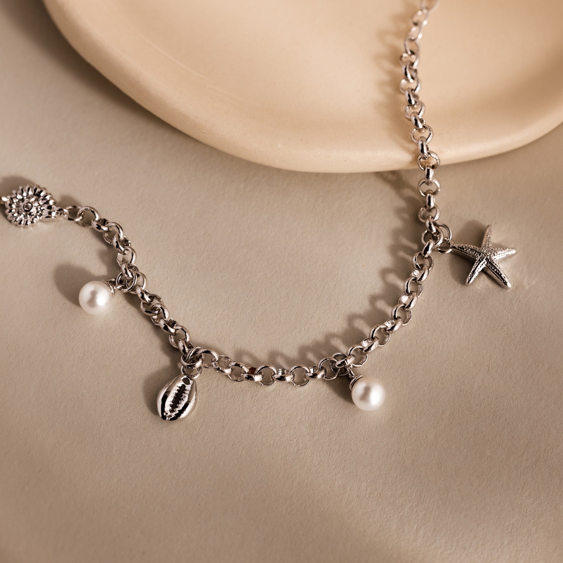 Seaside Pearl Charm Bracelet