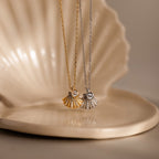 Diamond Seashell Charm Necklace