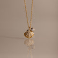 Diamond Seashell Charm Necklace