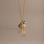 Diamond Seashell Charm Necklace
