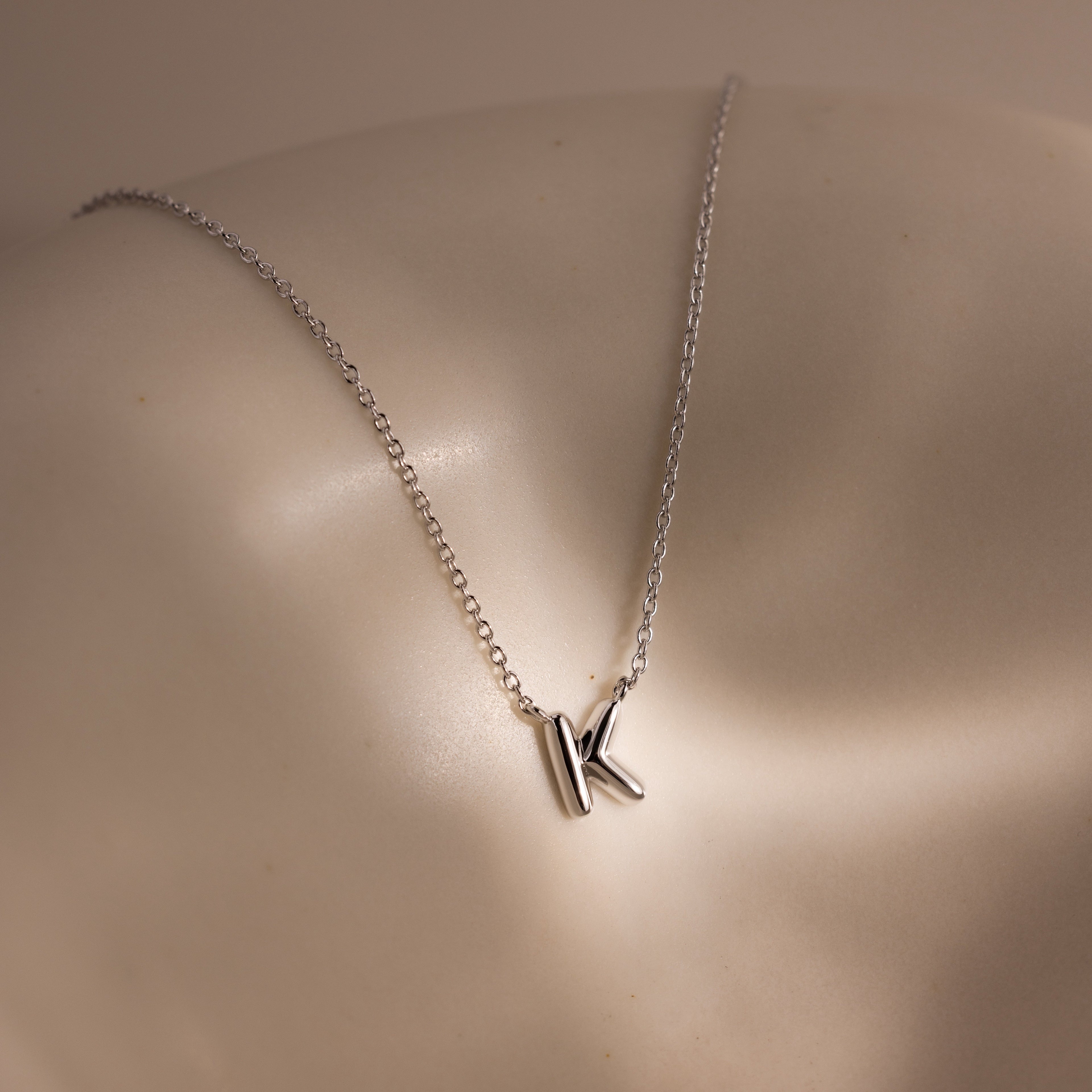 Dainty Bubble Letter Necklace