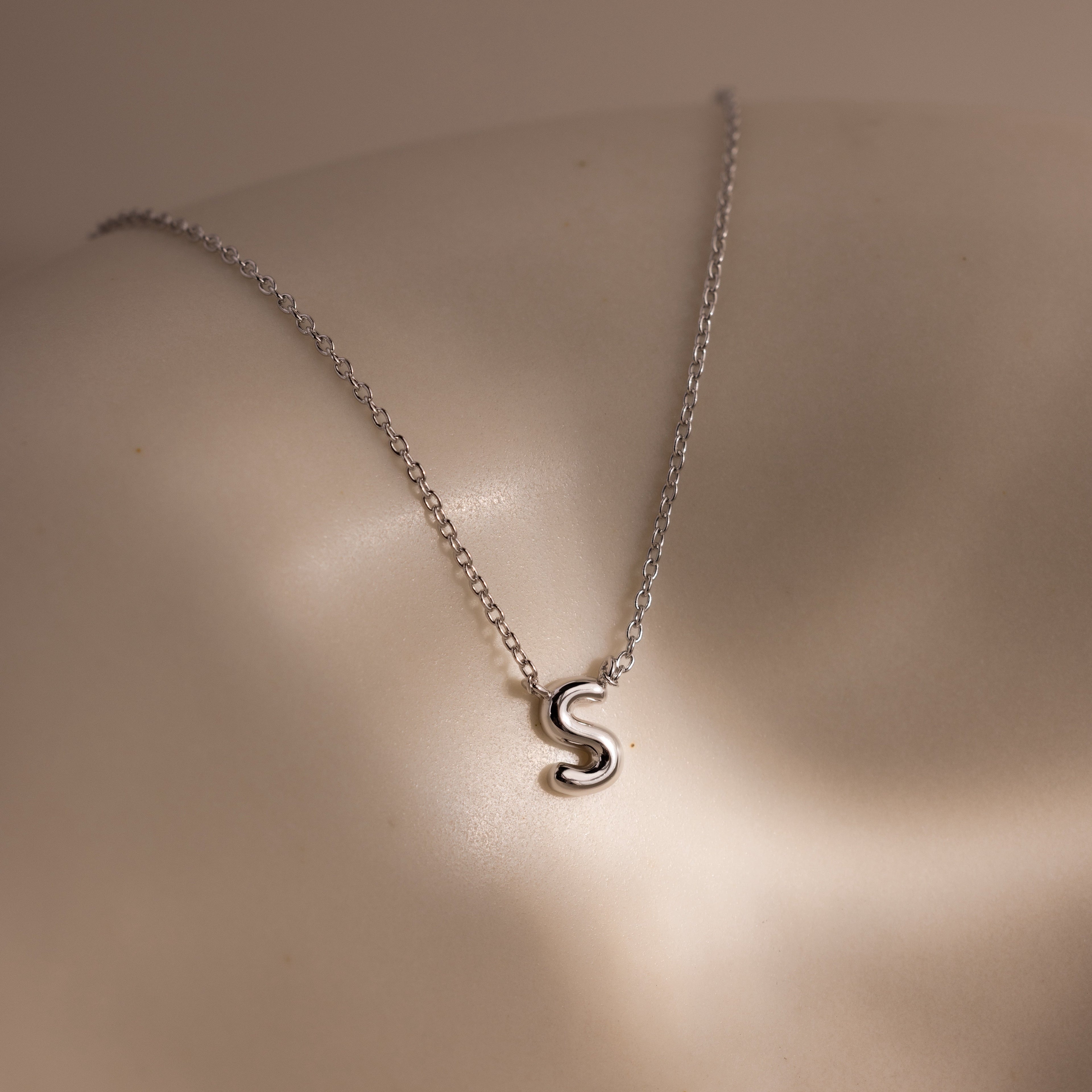 Dainty Bubble Letter Necklace