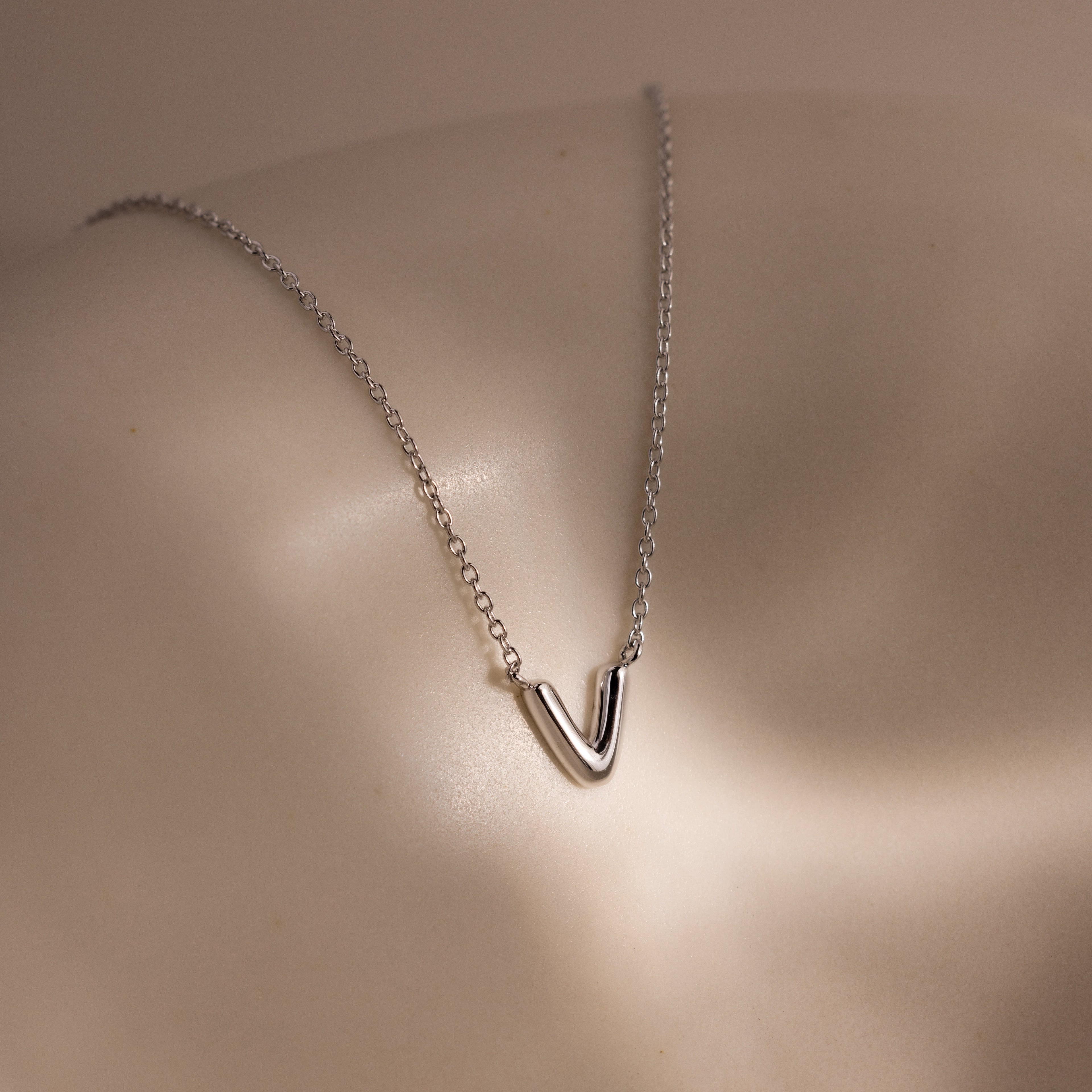 Dainty Bubble Letter Necklace