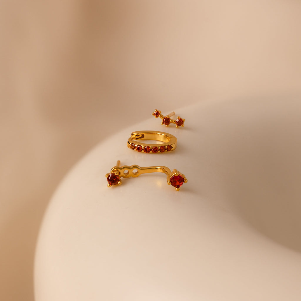 Birthstone Earring Trio Set