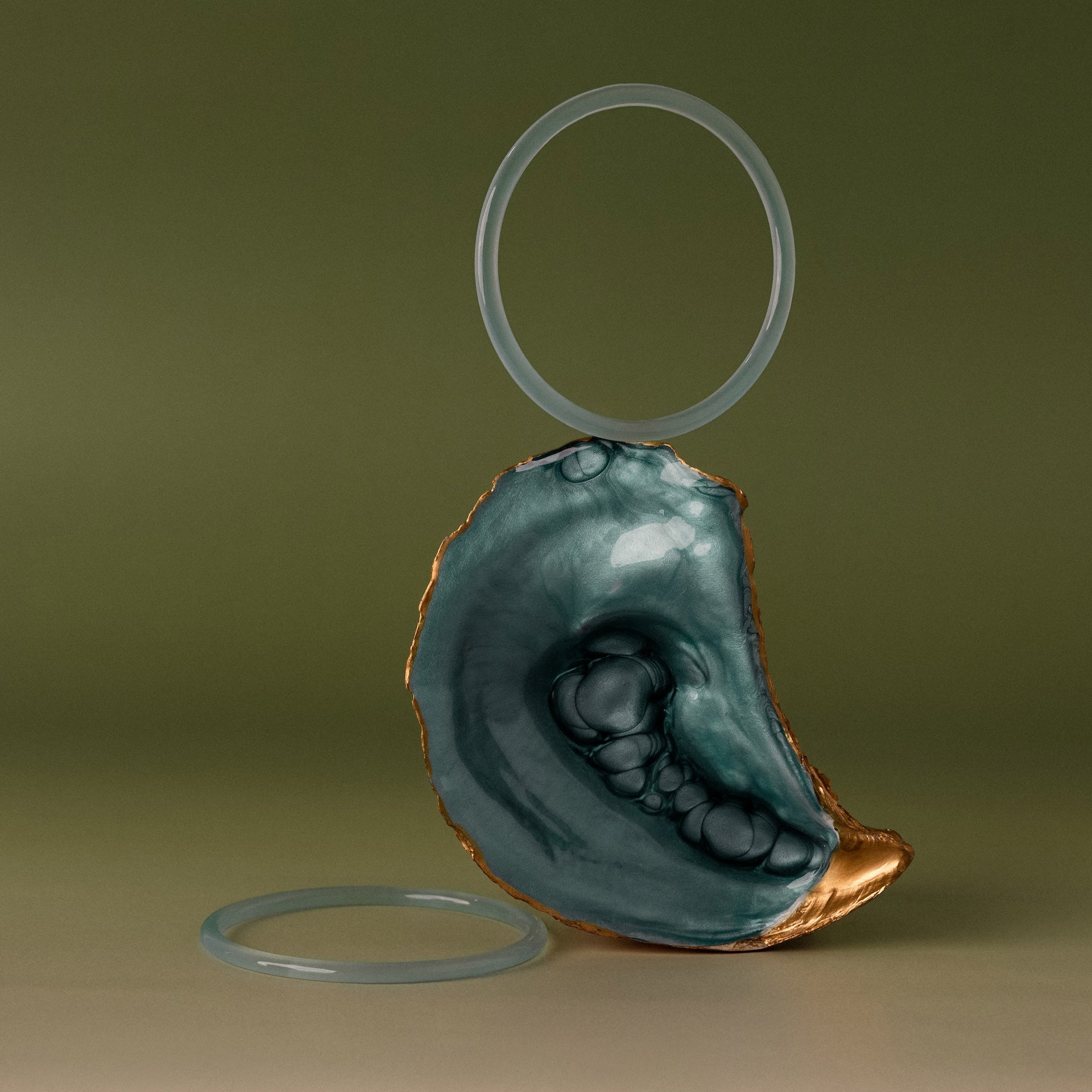 Thin Blue Jade Bangle Set