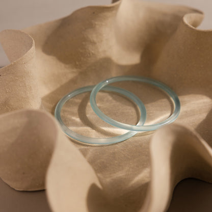 Thin Blue Jade Bangle Set
