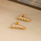 Diamond Chain Drop Earrings