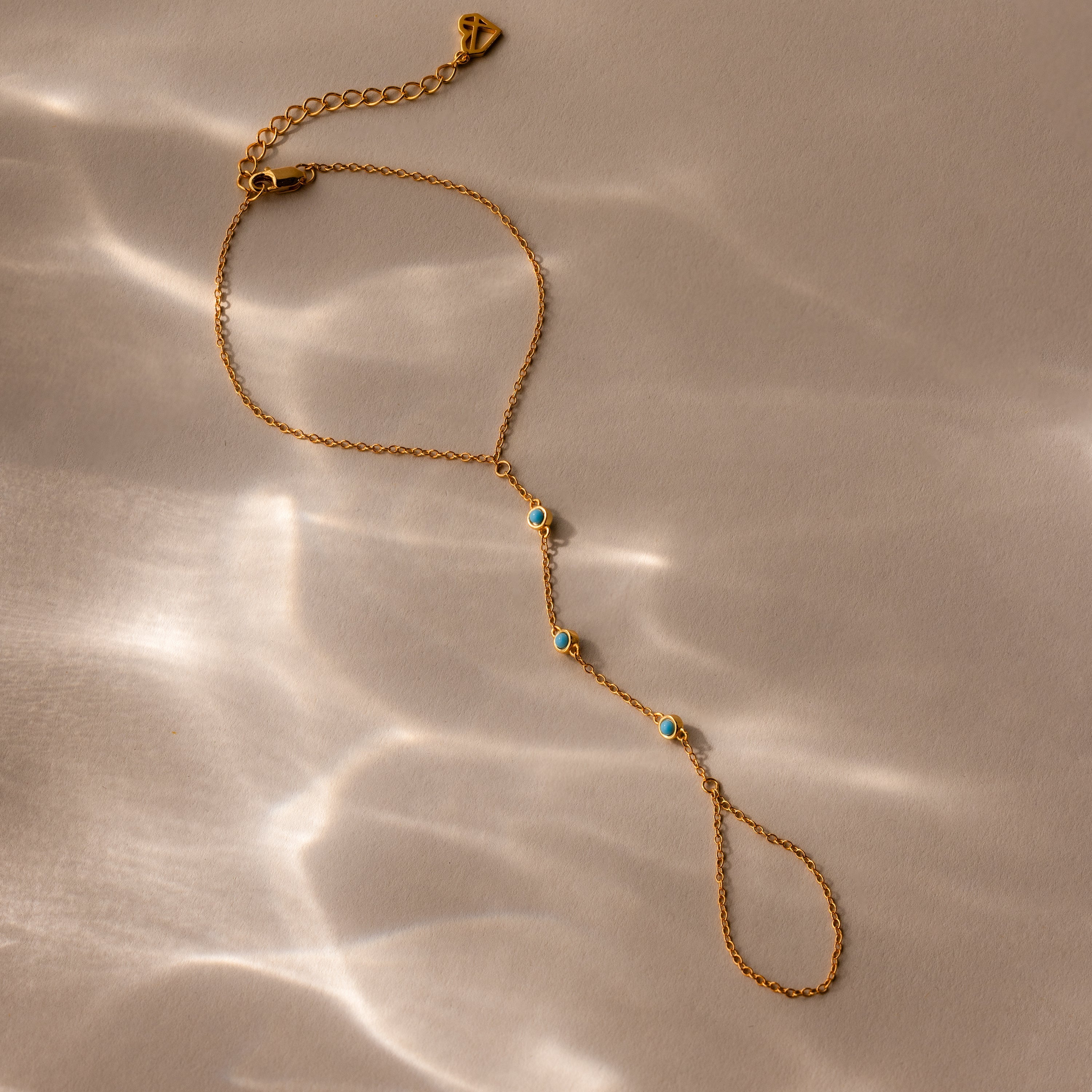 Turquoise Hand Chain Bracelet