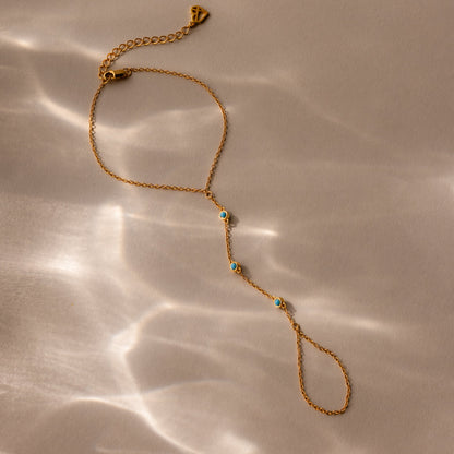 Turquoise Hand Chain Bracelet