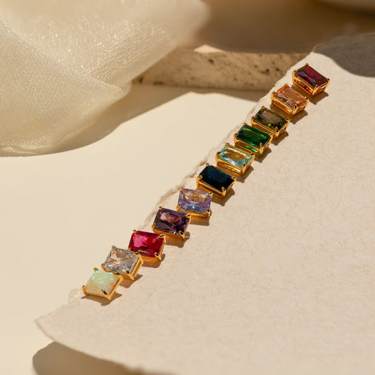 Emerald Birthstone Studs