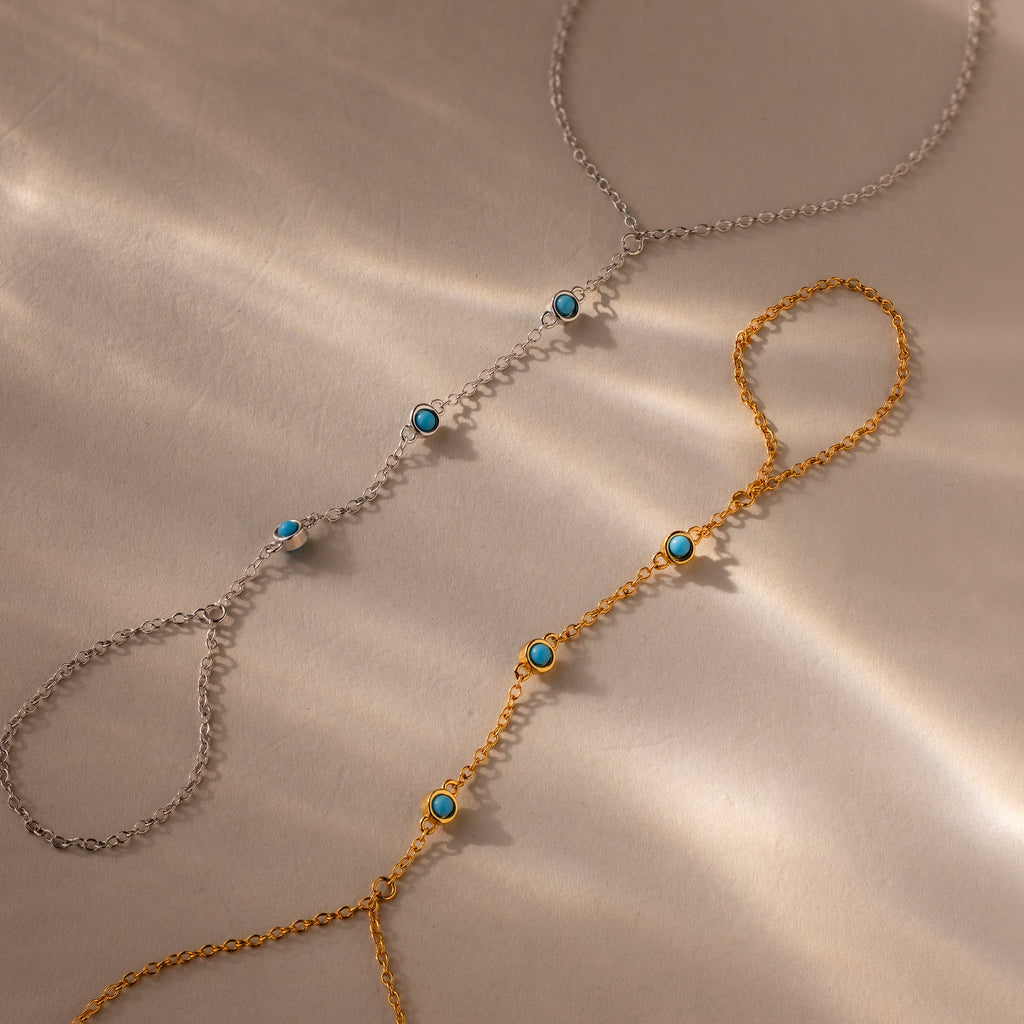 Turquoise Hand Chain Bracelet