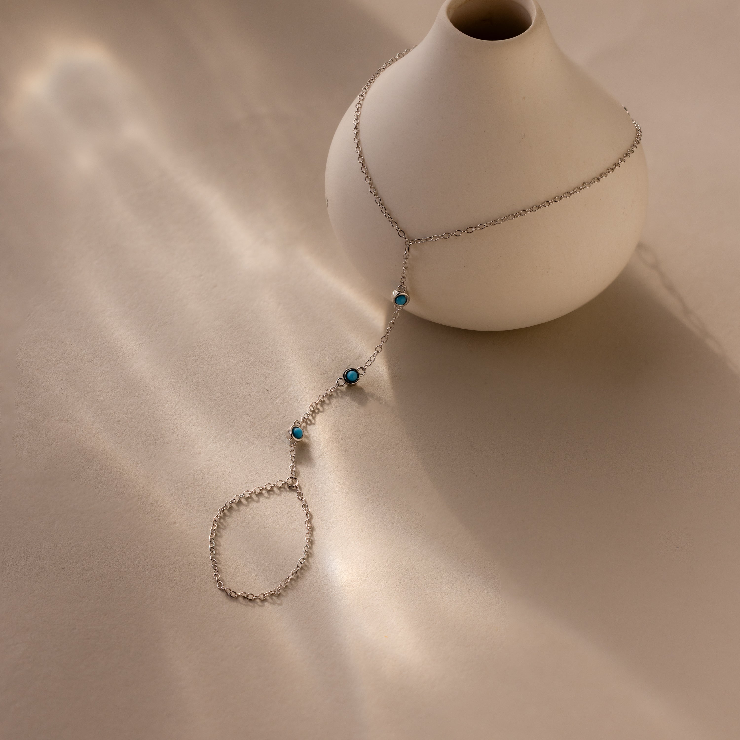 Turquoise Hand Chain Bracelet