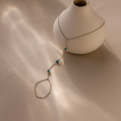 Turquoise Hand Chain Bracelet