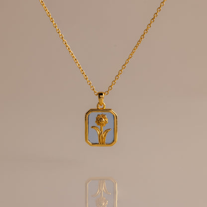 Birth Flower Charm Necklace