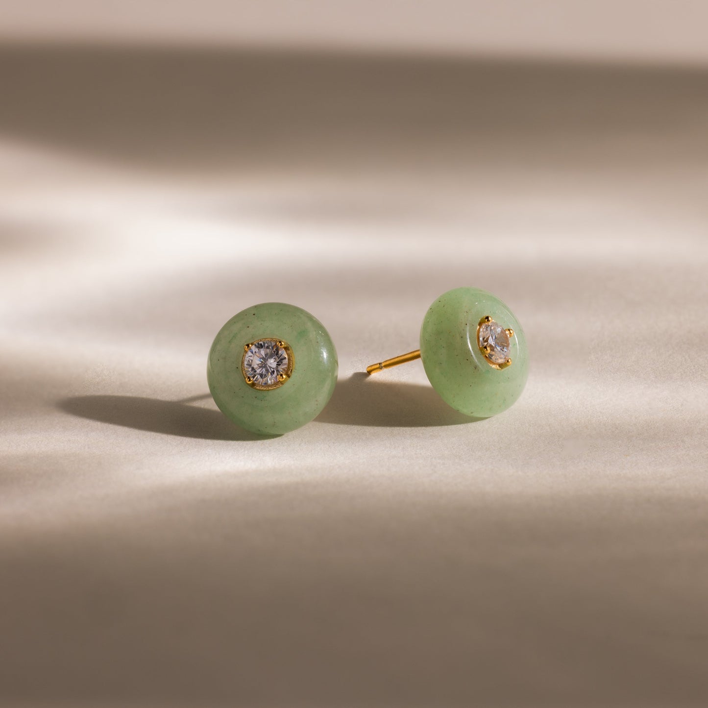Jade Diamond Studs