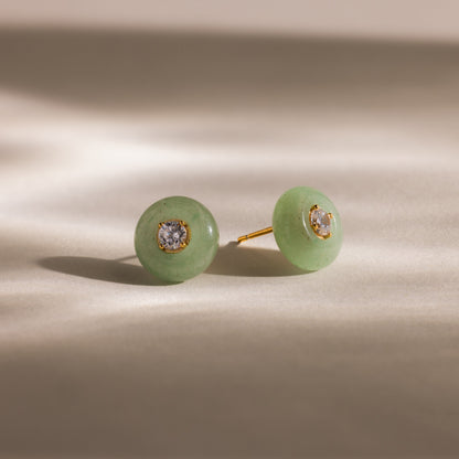 Jade Diamond Studs