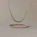 Diamond Bezel Tennis Necklace & Bracelet Set