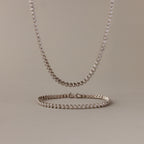 Diamond Bezel Tennis Necklace & Bracelet Set
