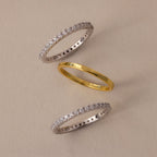 Mixed Metal Eternity Ring Set