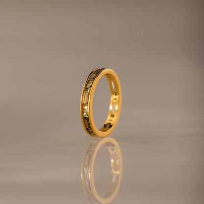 Peridot Inlay Eternity Ring
