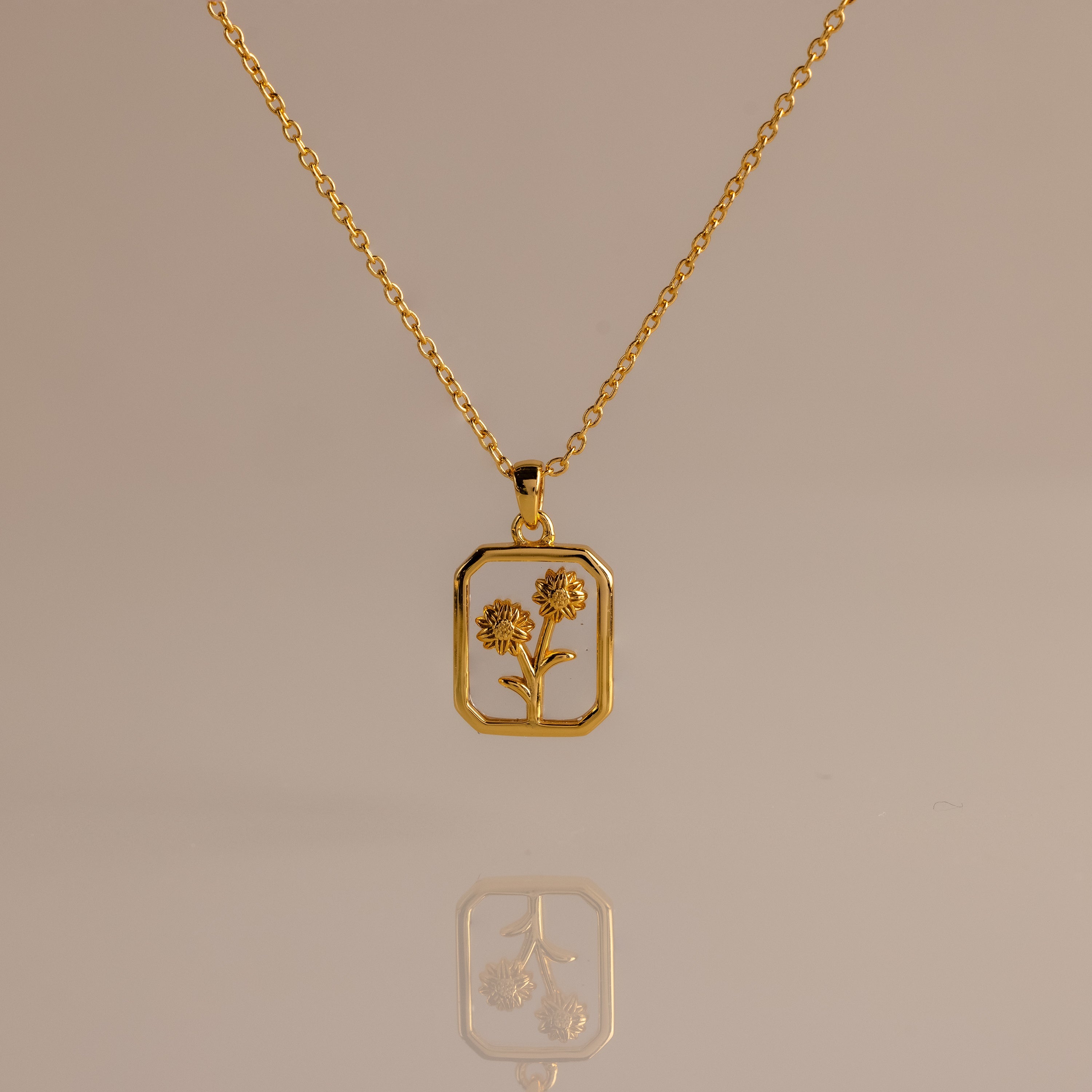 Birth Flower Charm Necklace