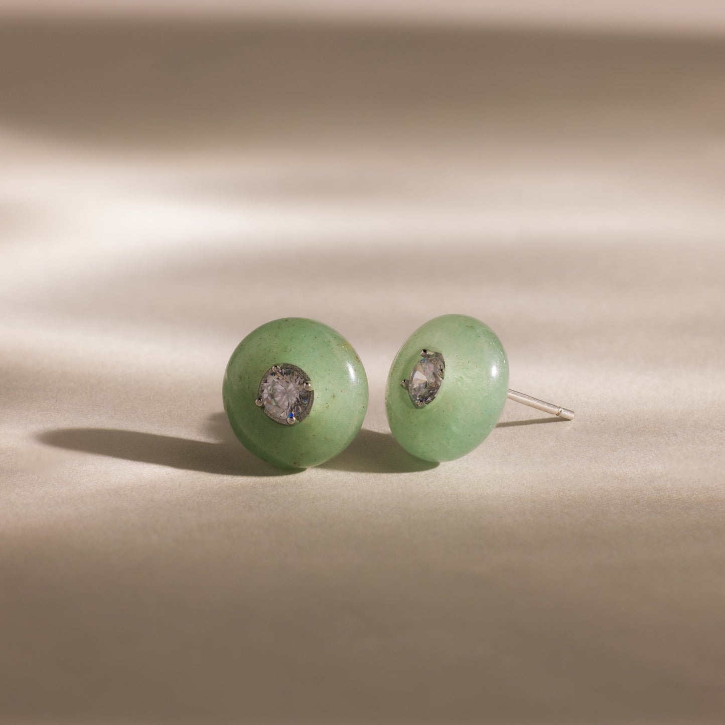 Jade Diamond Studs