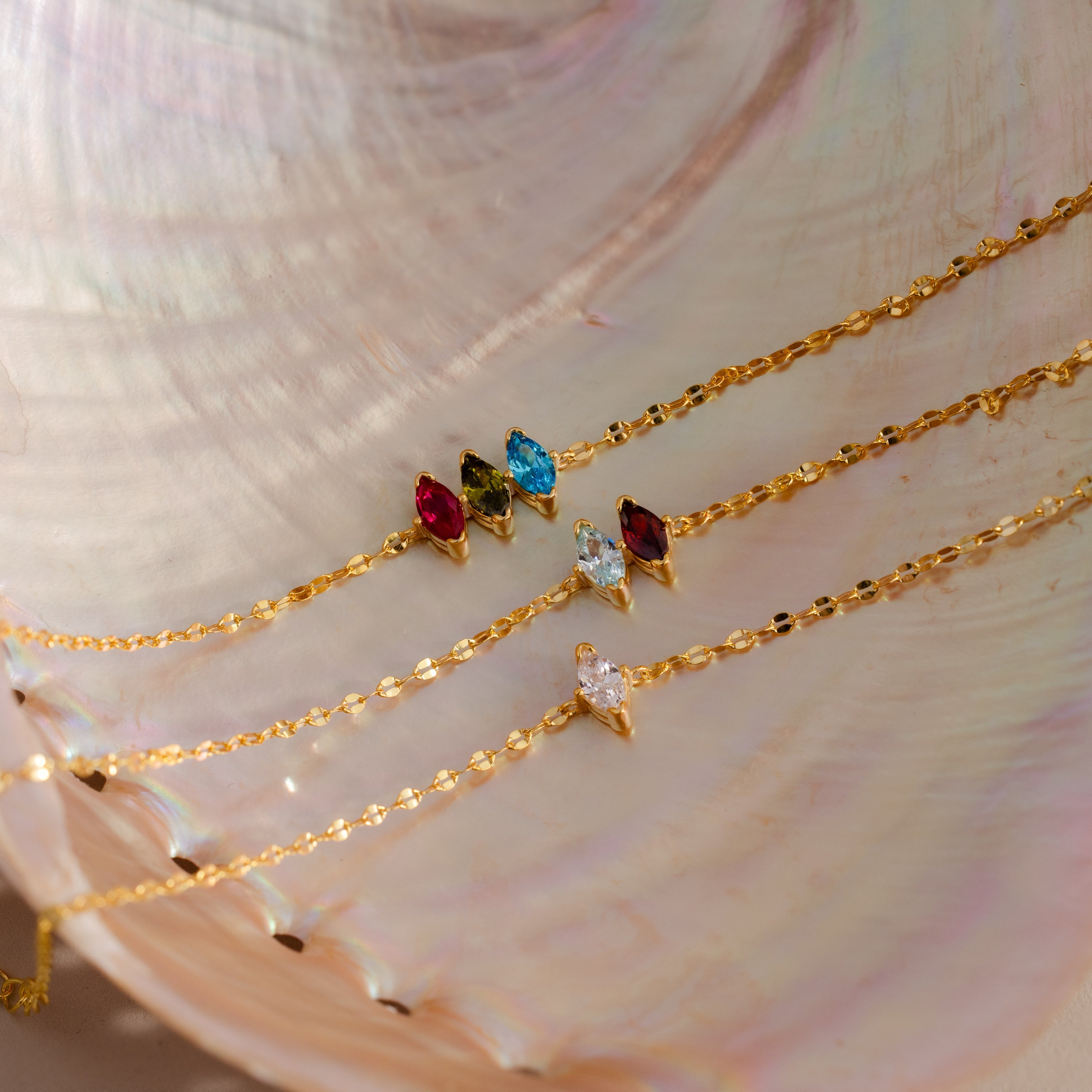 Multiple Marquise Birthstone Bracelet